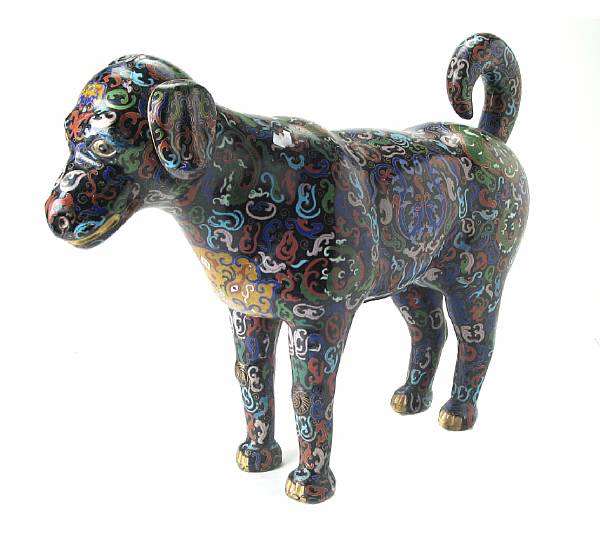 Appraisal: A Chinese cloisonne enamel dog height in width in depth