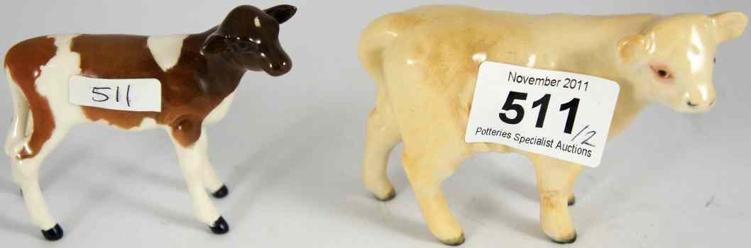 Appraisal: Beswick Ayrshire Calf b and a Beswick Charlois Calf b