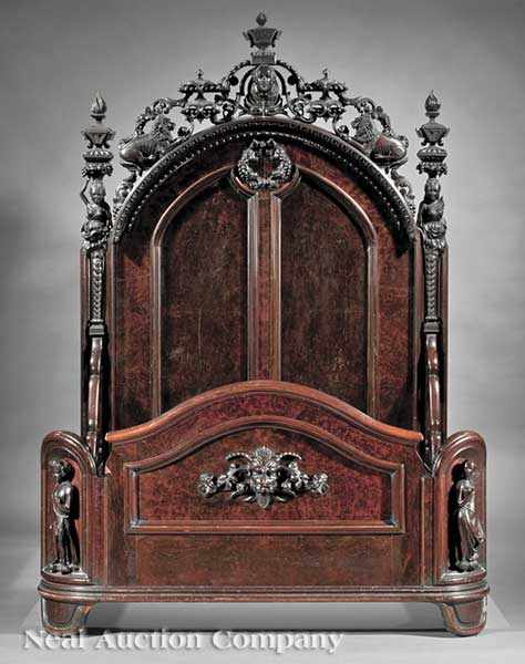 Appraisal: An American Rococo Highly Carved Mahogany Two-Piece Bedroom Suite dated