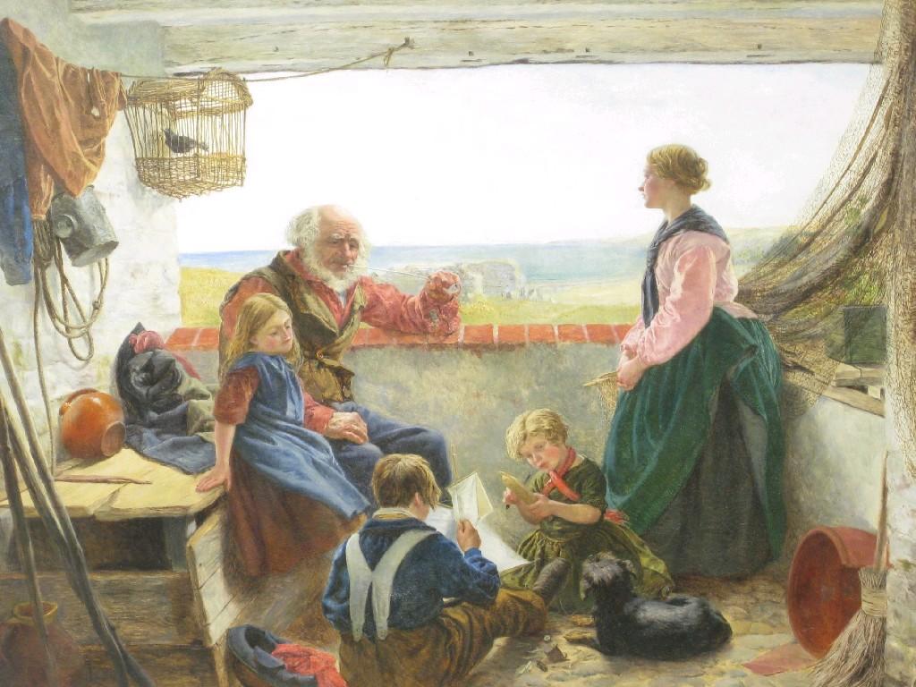 Appraisal: ATTRIBUTED TO GEORGE WASHINGTON BROWNLOW - The Fisherman's Familyoil on