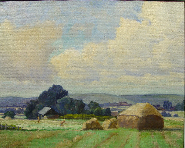 Appraisal: Charles H H Burleigh - Sussex Downs oil onto canvas