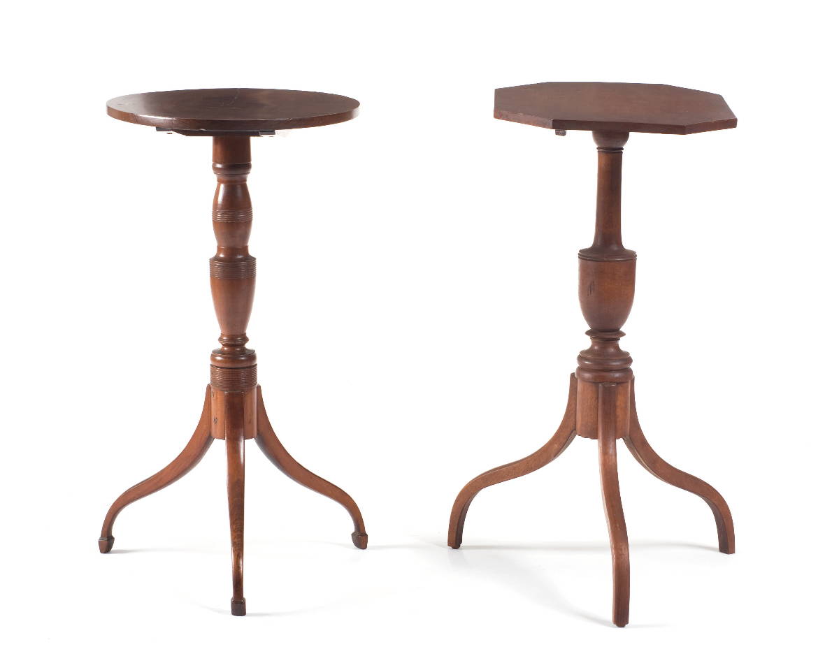 Appraisal: NEW ENGLAND FEDERAL BIRCH OCTAGONAL TILT-TOP CANDLESTAND WITH SPIDER LEGS