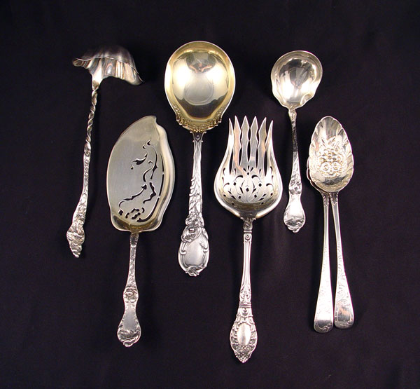 Appraisal: ESTATE STERLING SERVING PIECES Reed Barton large serving spoon with