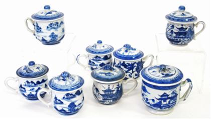 Appraisal: group of eight Chinese Export Porcelain Canton syllabubs th century