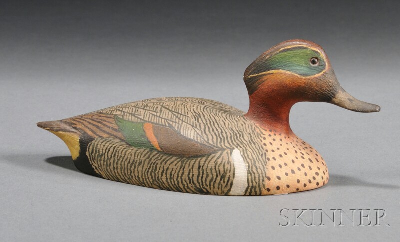 Appraisal: Jess Blackstone Miniature Carved and Painted Green Winged Teal Figure