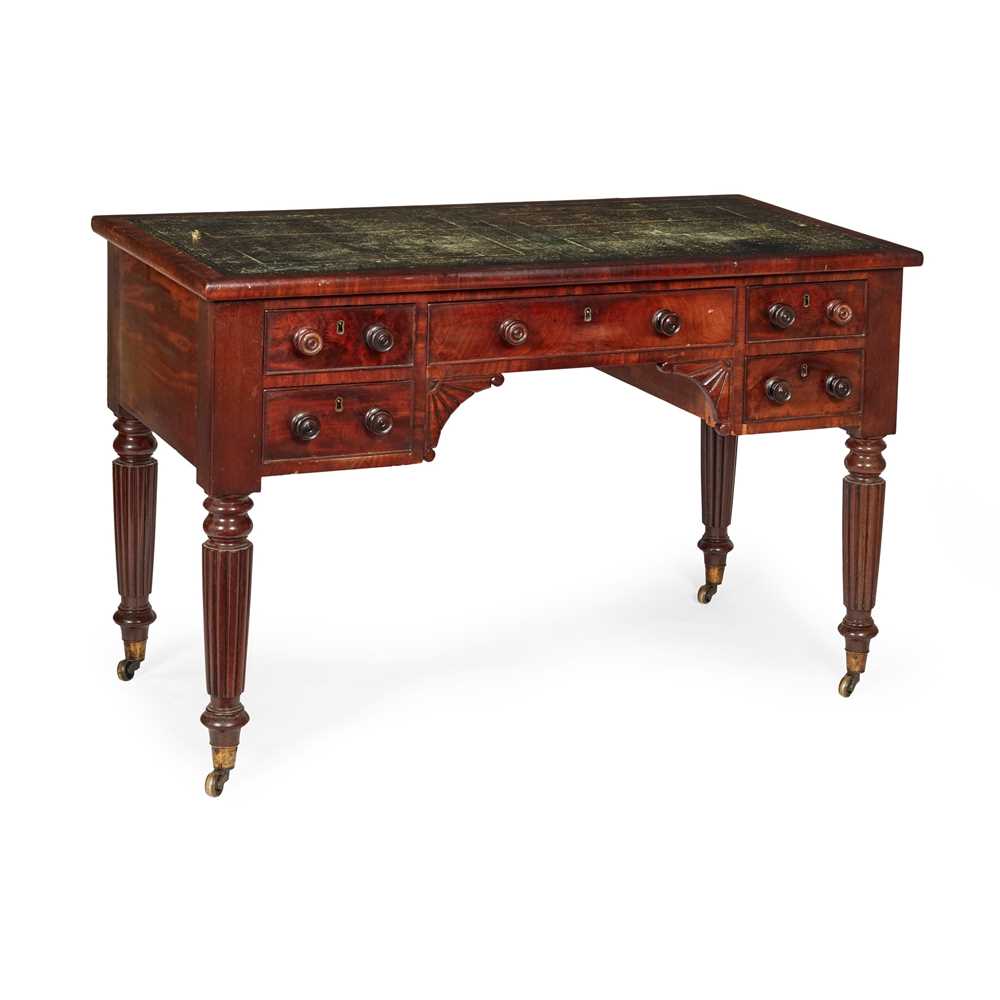 Appraisal: LATE REGENCY LEATHER-TOPPED MAHOGANY DESK IN THE MANNER OF GILLOWS