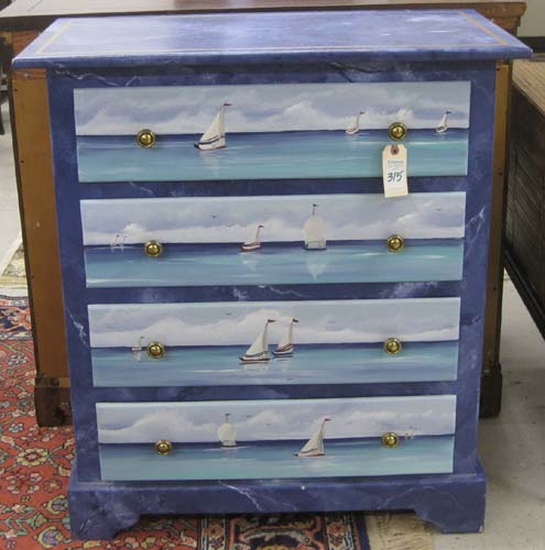 Appraisal: HAND PAINTED CHEST OF DRAWERS Bottalico Gallery Vero Beach Florida