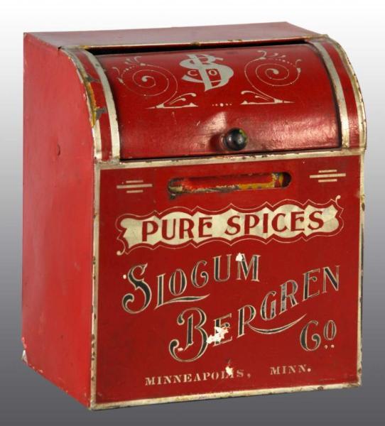 Appraisal: Pure Spices Slogum Bepgren Company Spice Tin Description Circa late