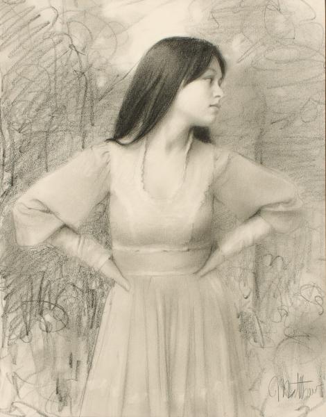 Appraisal: MATTHEW PEAK BORN GRAPHITE ON PAPERMatthew Joseph Peak Born Angie