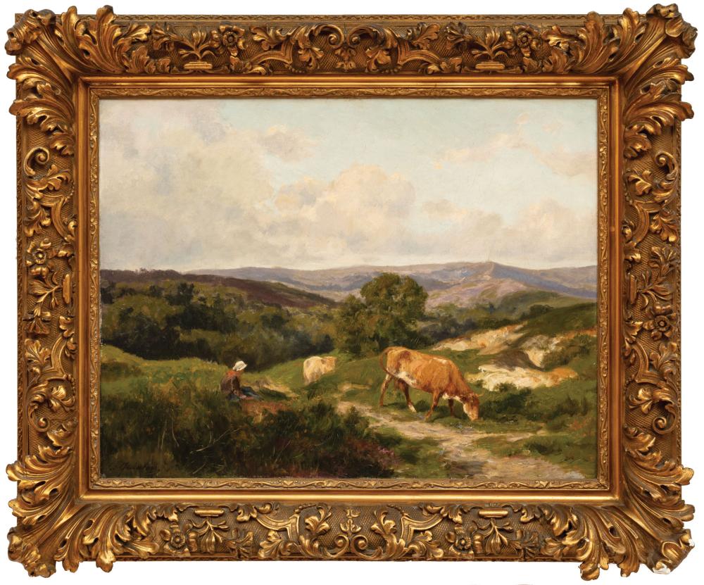 Appraisal: Clement Charles Henri Quinton French - Hauling Hay and Cattle