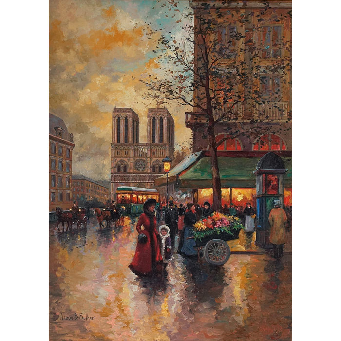 Appraisal: Aaron Faulkner American th century Paris Scenes c two oils