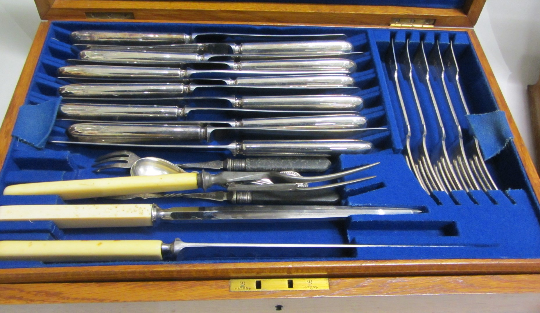 Appraisal: Plated fiddle pattern table flatware comprising twelve table forks twelve