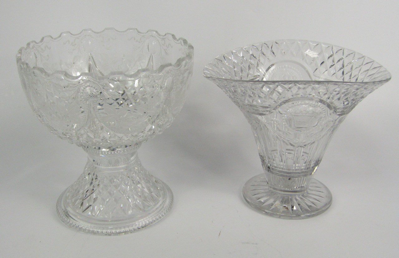 Appraisal: A Thomas Webb cut glass fruit bowl on a separate