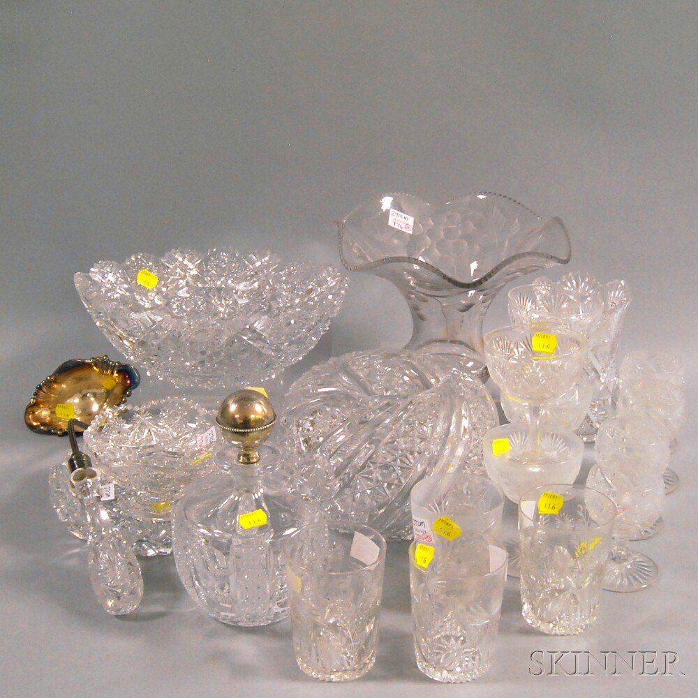 Appraisal: Twenty Assorted Cut Glass Items including two pairs of champagne