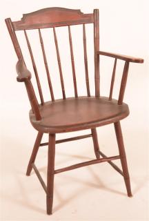 Appraisal: Pennsylvania Bamboo Turned Windsor Armchair Painted red with black trim