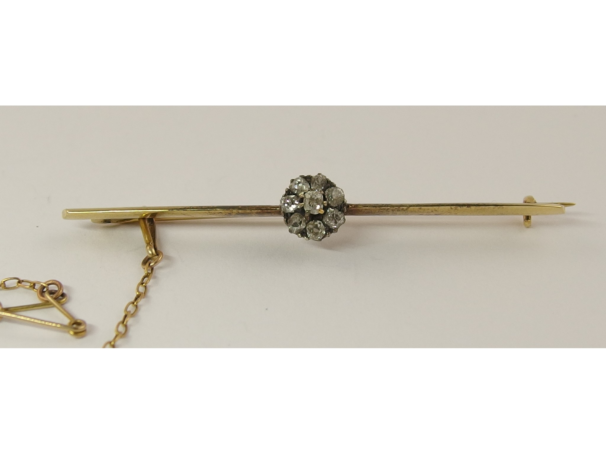 Appraisal: An old cut diamond flower brooch