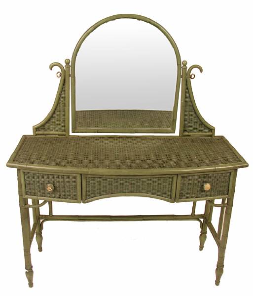 Appraisal: A paint decorated wicker vanity height ft in width ft