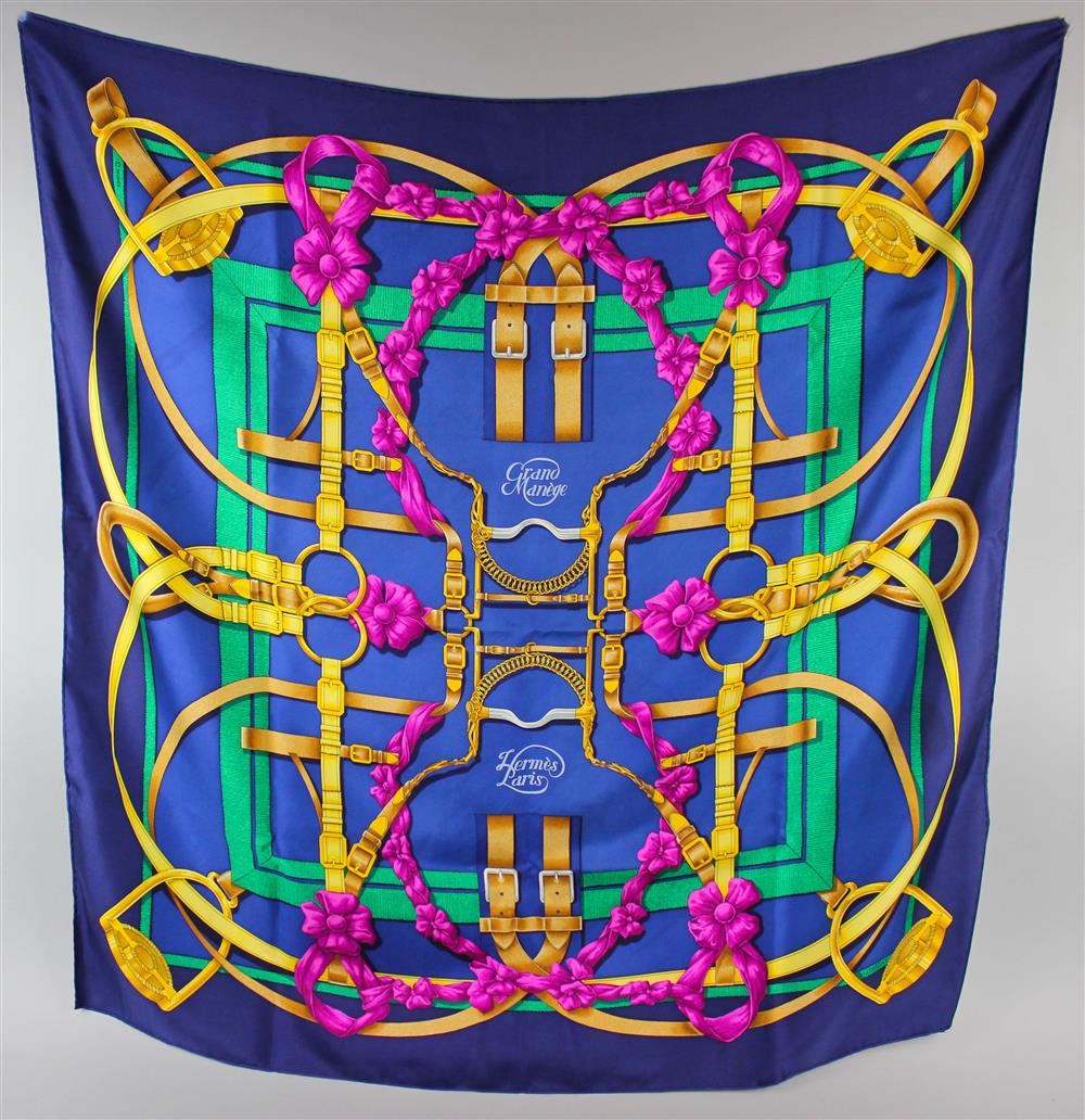 Appraisal: HERMES PARIS GRAND MANEGE SILK SCARF CARRE BY HENRI D'ORIGNY