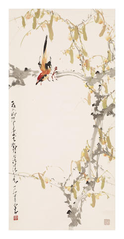 Appraisal: Attributed to Zhao Shaoang - Willow and BirdInk and colour