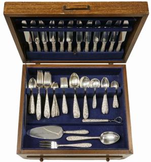 Appraisal: PCS STERLING FLATWARE Cased Set of Pieces of Sterling Flatware