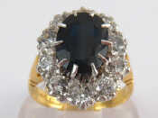 Appraisal: An carat gold sapphire and diamond ring sapphire approx x