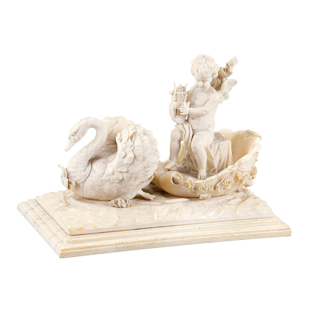 Appraisal: Continental Ivory Figural Group Probably Dieppe th century Depicting a