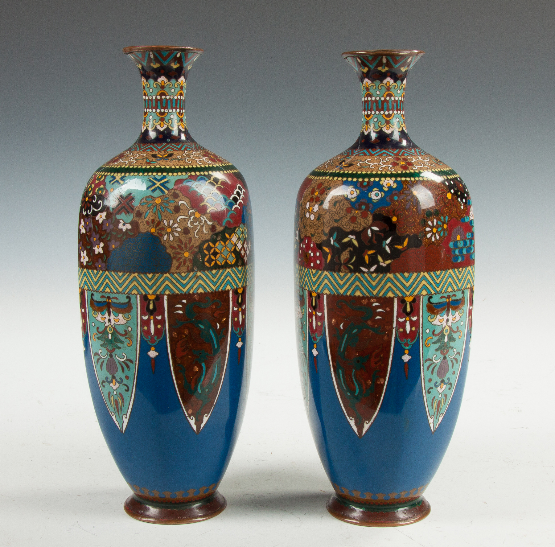 Appraisal: Pair of Japanese Cloisonne Vases