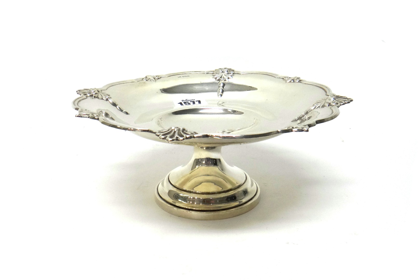 Appraisal: A silver pedestal tazza of shaped circular form having palmette