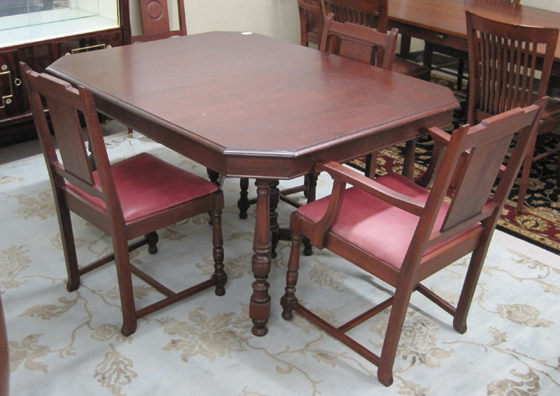 Appraisal: DINING TABLE CHAIR SET Kiel Furniture Co Milwaukee Wisconsin c