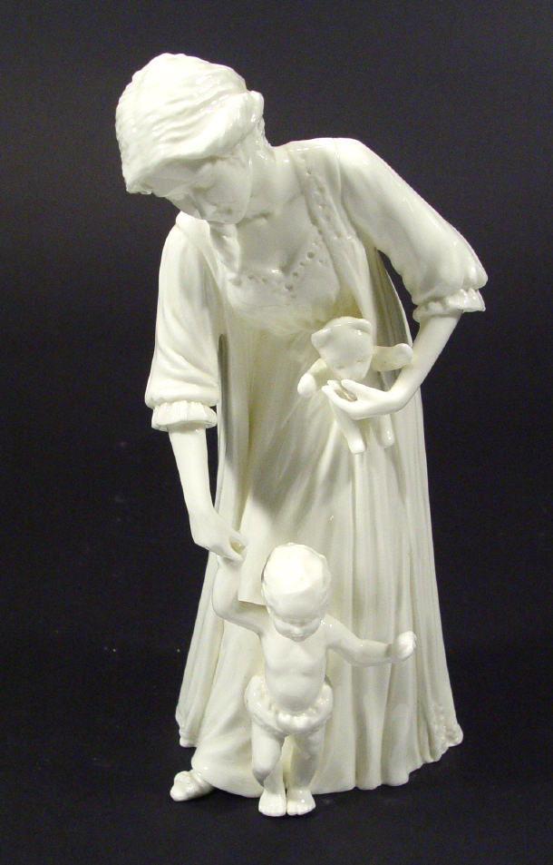 Appraisal: White glazed Royal Worcester figurine 'First Steps' by Glenis Devereaux