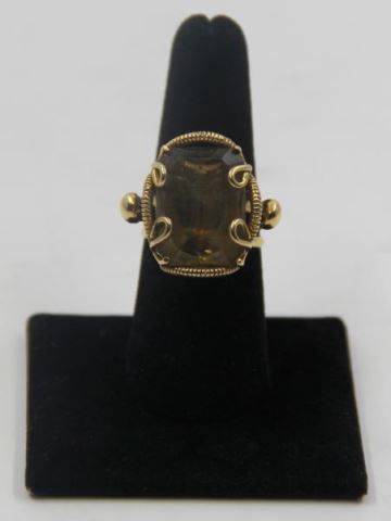 Appraisal: JEWELRY kt Gold and Smoky Topaz Ring Total approx weight