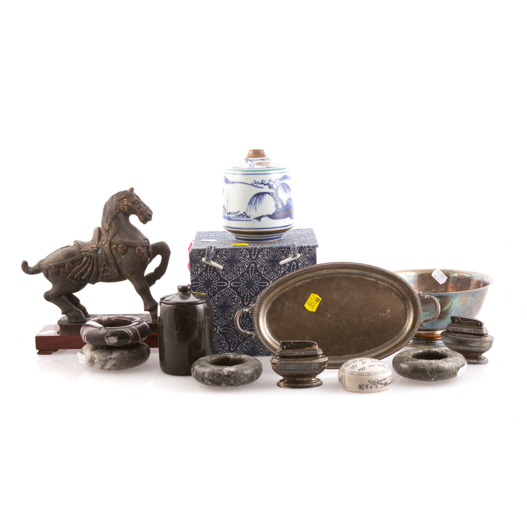 Appraisal: Assortment of collector's items including Tang style horse two silver-plated