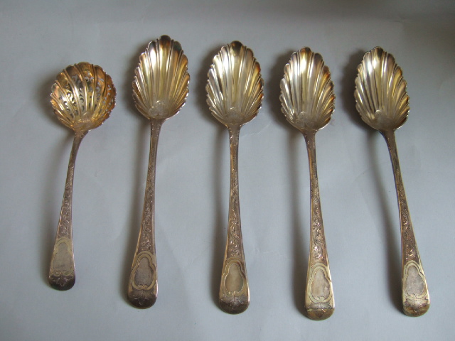 Appraisal: A set of four silver and gilt dessert or fruit