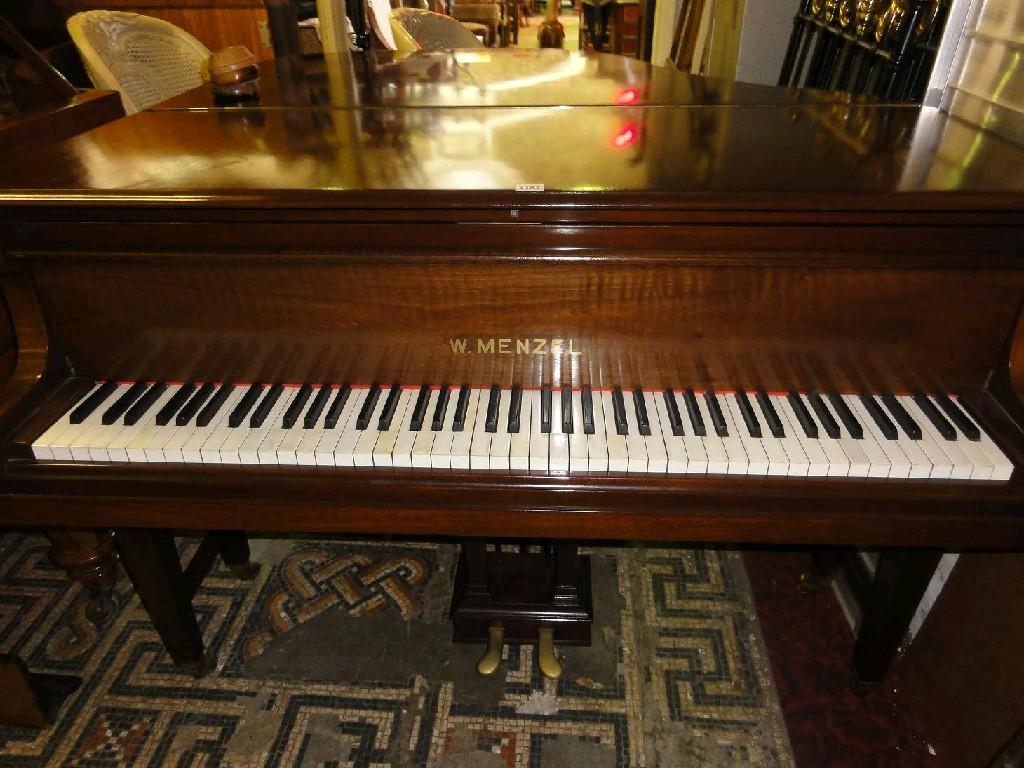 Appraisal: A W Menzel baby grand piano with mahogany case and