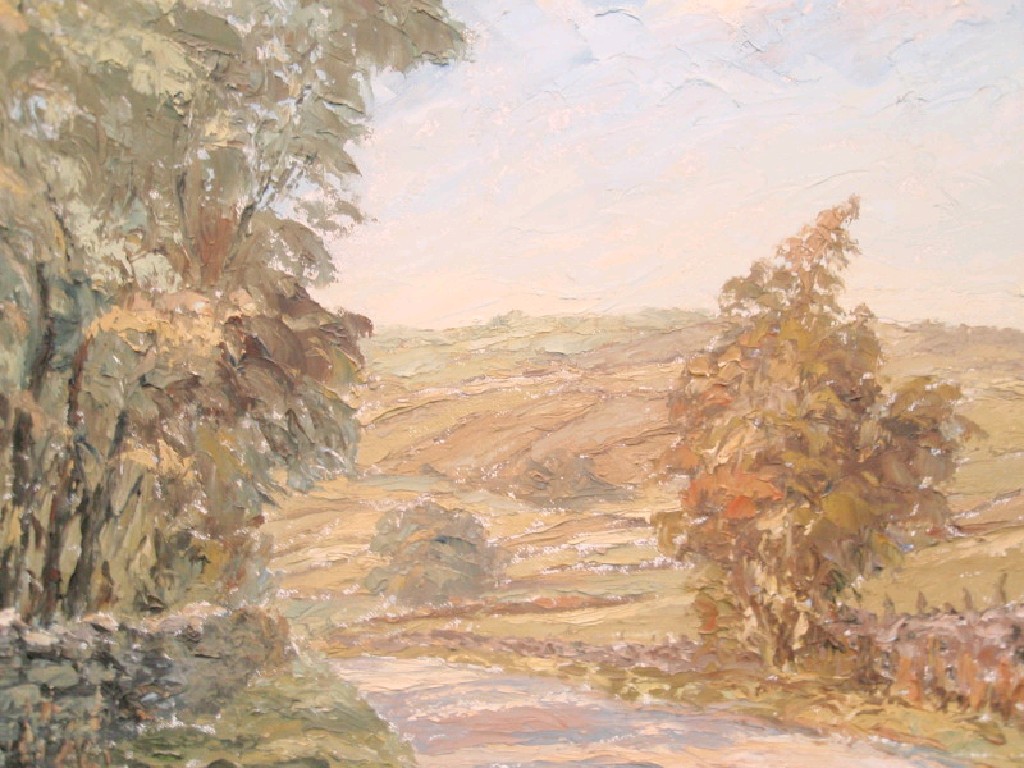 Appraisal: A Charlton-Taylor Landscape impasto oil on canvas with another scene