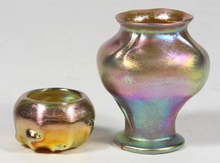 Appraisal: lot of Tiffany Studios gold favrile vase having a tapered