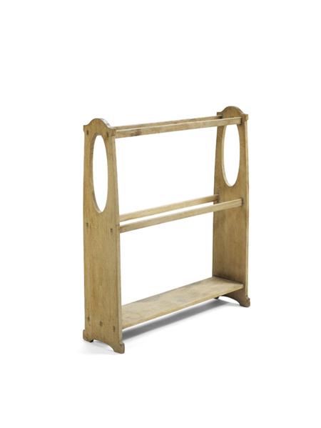 Appraisal: WYLIE LOCHHEAD GLASGOW TOWEL RAIL CIRCA oak the shaped side