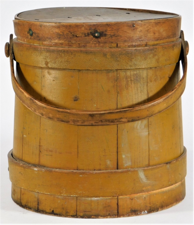 Appraisal: C WILDER SON HINGHAM YELLOW PAINTED WOOD FIRKIN United States