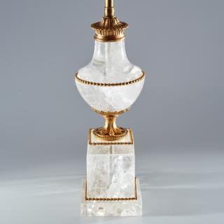 Appraisal: Bronze mounted rock crystal table lamp Bronze mounted rock crystal