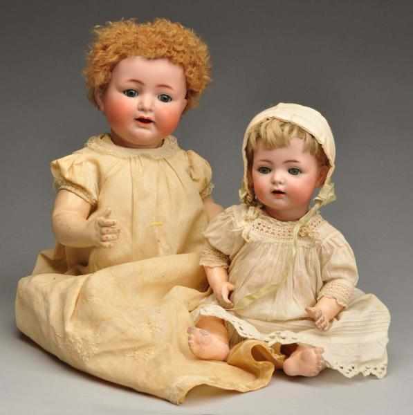 Appraisal: Lot of German Bisque Character Babies Description Bisque socket heads