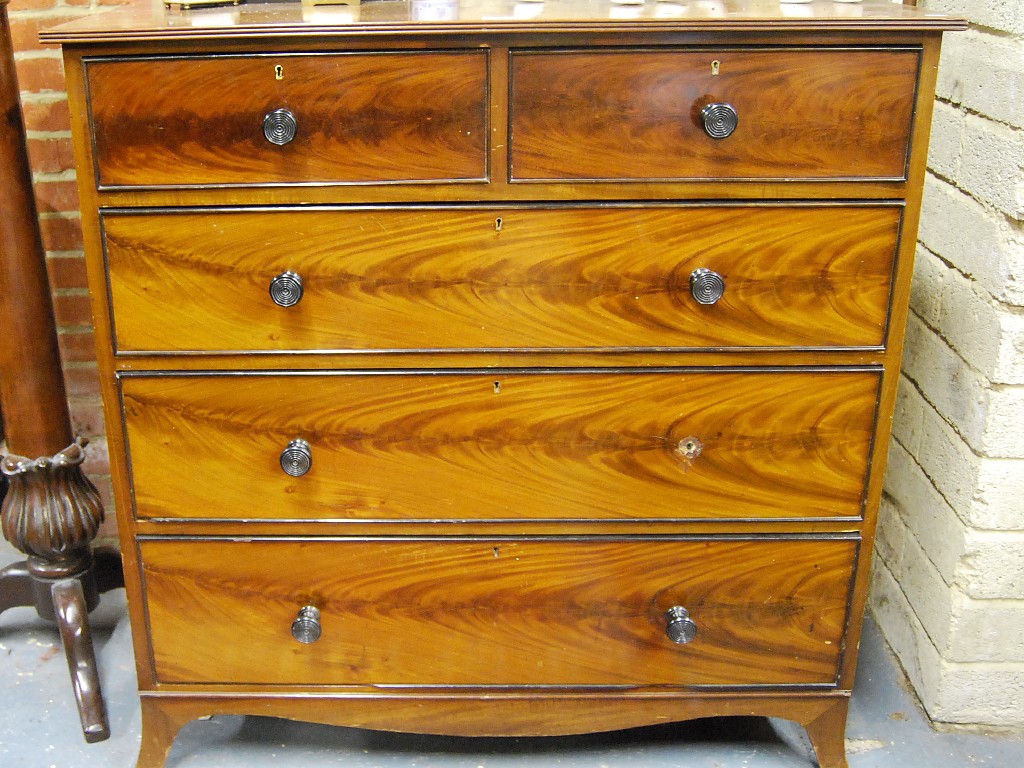 Appraisal: Victorian chest of two short over three long graduated drawers