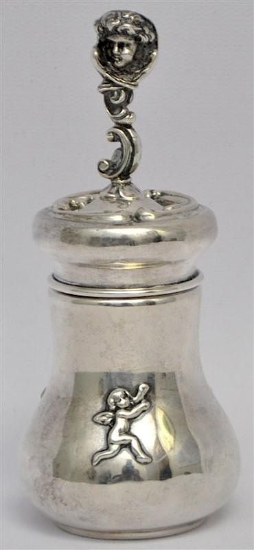 Appraisal: th c STERLING SILVER ART NOUVEAU GLUE POT th c