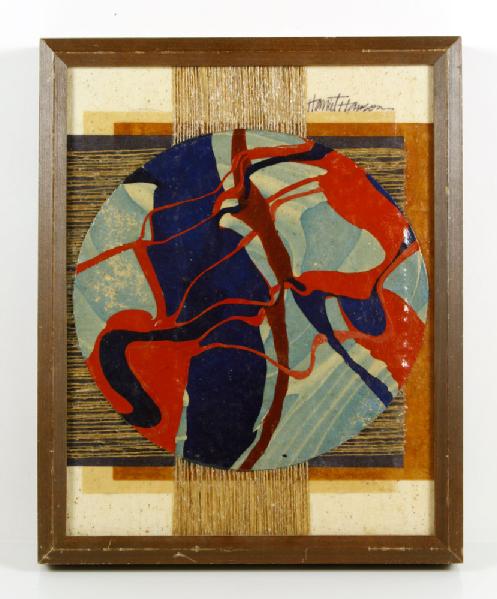 Appraisal: - Hanson Abstract Mixed Media Collage Harriet Hanson abstract mixed