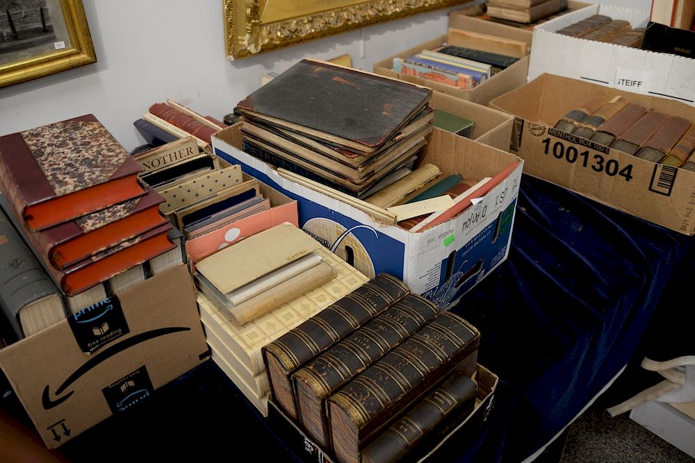 Appraisal: Sixteen boxes of miscellaneous books on one table top Provenance