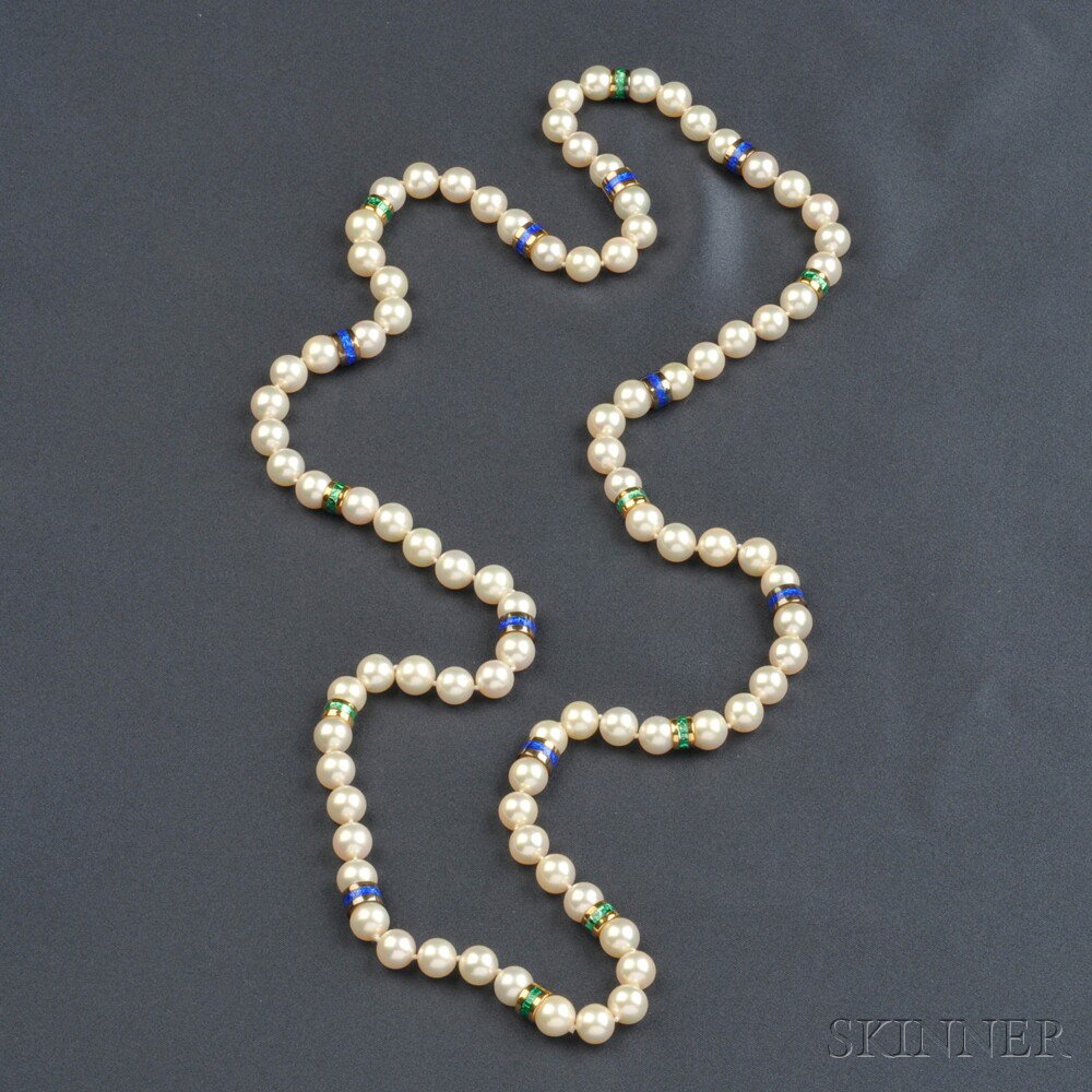 Appraisal: Two Cultured Pearl Necklaces composed of forty-seven and forty-three cultured