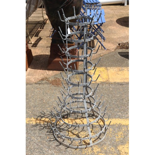 Appraisal: Vintage French gal metal bottle drying rack approx cm H