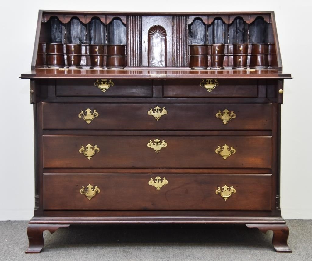 Appraisal: Fine Chester County Pa Chippendale mahogany slant lid desk circa