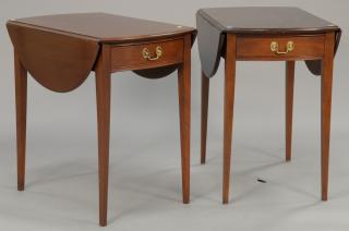 Appraisal: Pair Stickley custom mahogany Pembroke drop leaf tables ht in