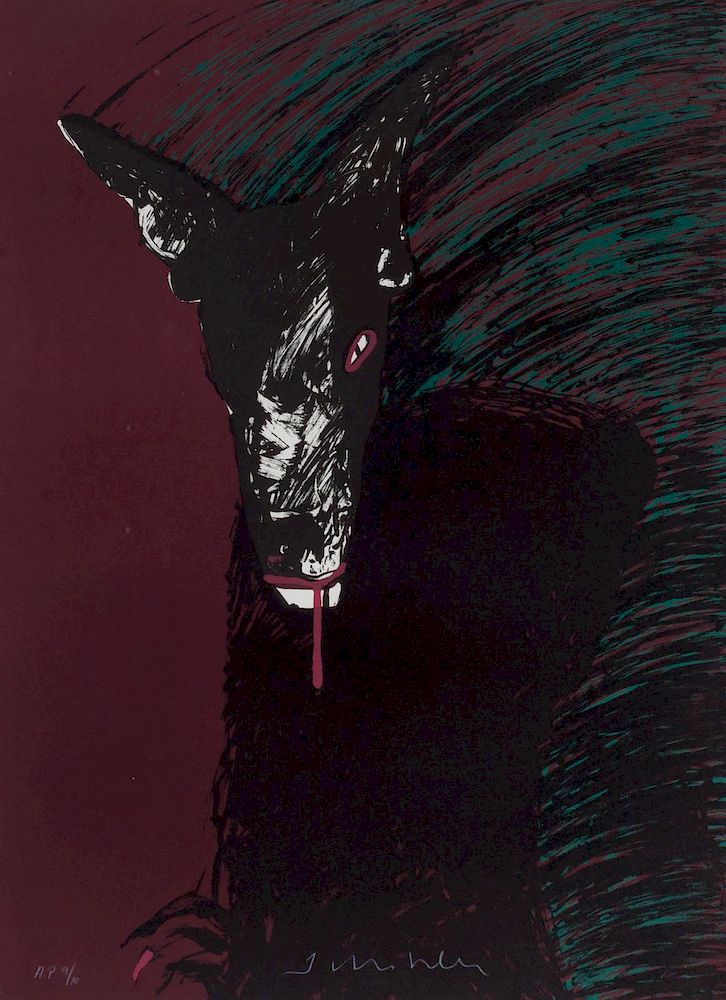 Appraisal: Fritz Scholder American - Portrait of a Werewolf Fritz Scholder