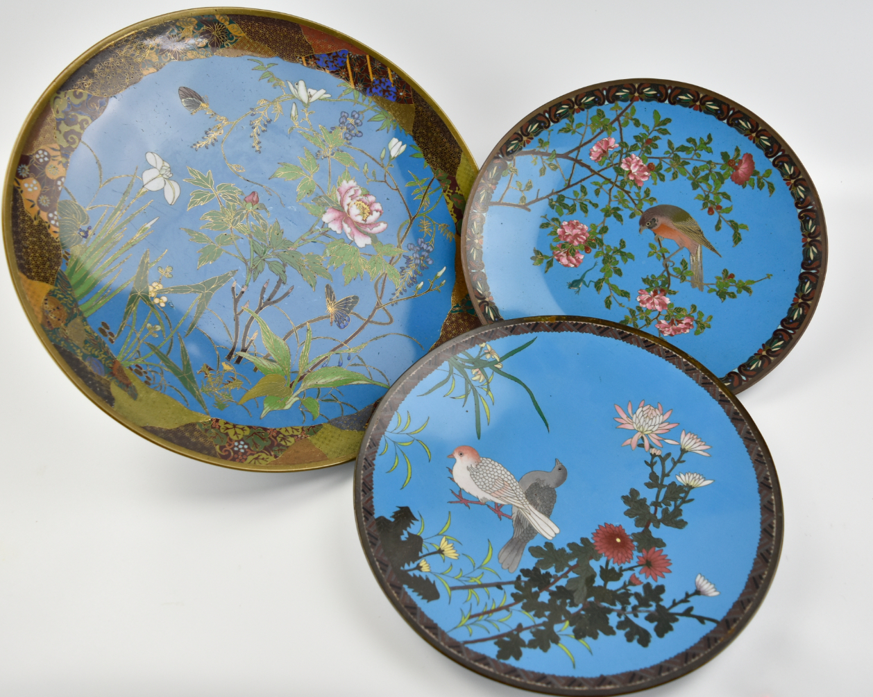 Appraisal: Japanese early th C a pair of cloisonne plates decorated